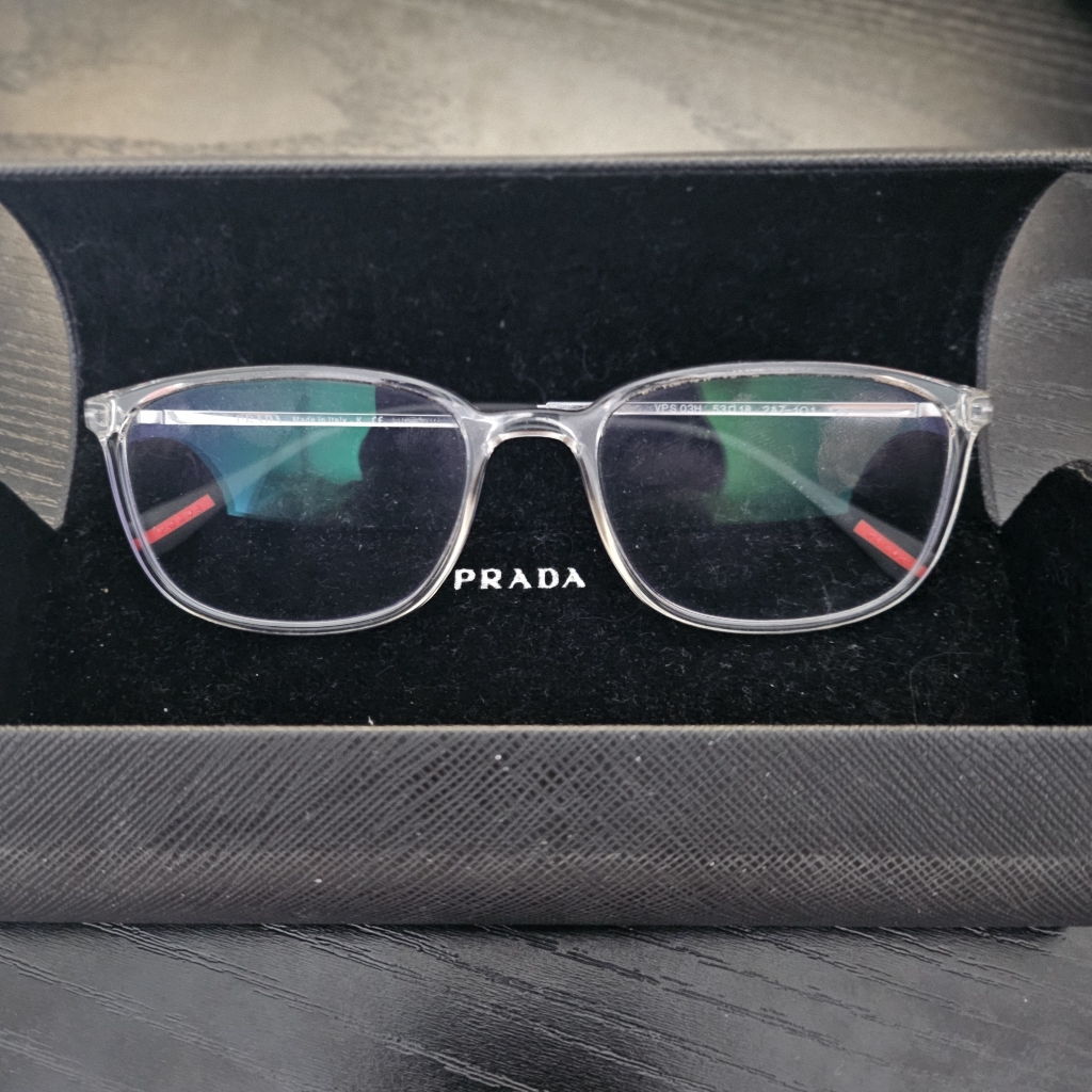 Prada Linea Rossa Vps 03h | 2az-1o1 (Crystal/Clear) Blue Light Glasses